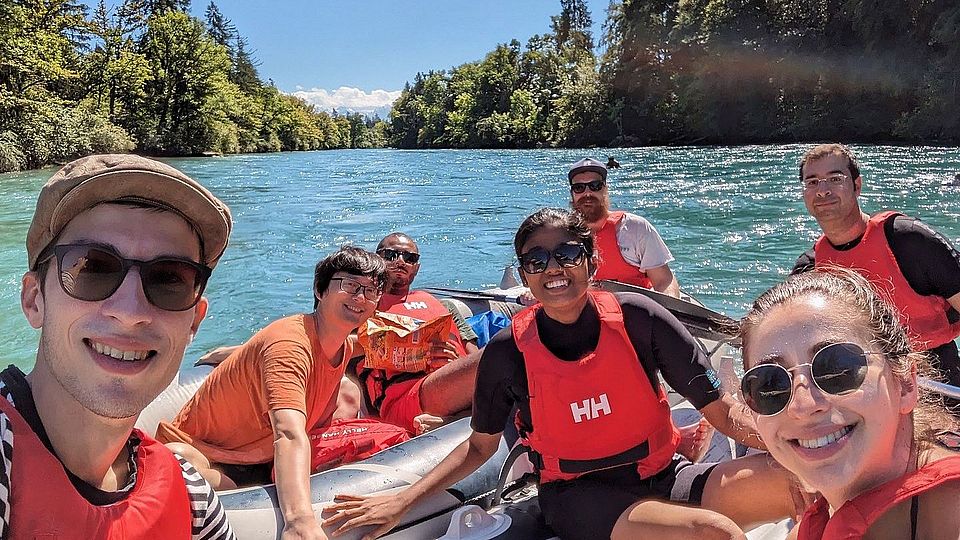 Some group members in the Aare