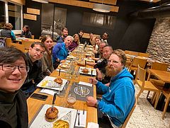 The group at a dinner.